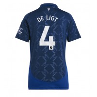 Camisa de Futebol Manchester United Matthijs de Ligt #4 Equipamento Secundário Mulheres 2024-25 Manga Curta